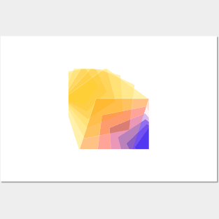 Geometric pattern yellow purple modern Posters and Art